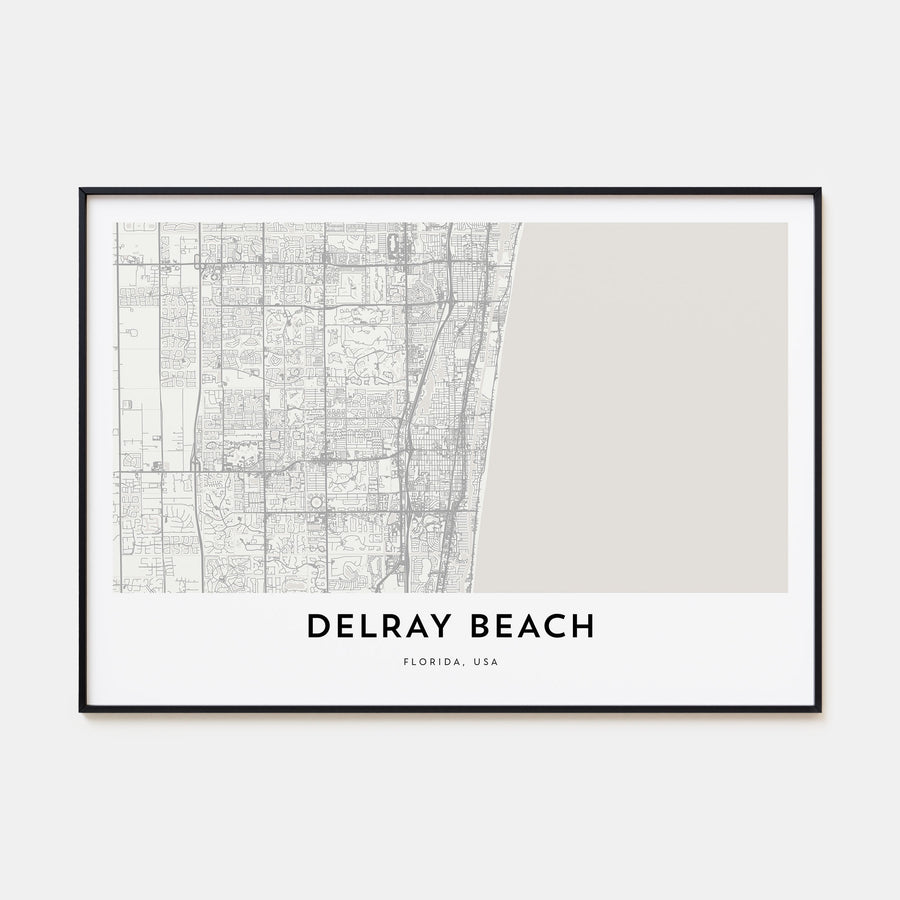 Delray Beach Map Landscape Poster