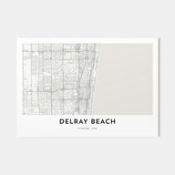 Delray Beach Map Landscape Poster