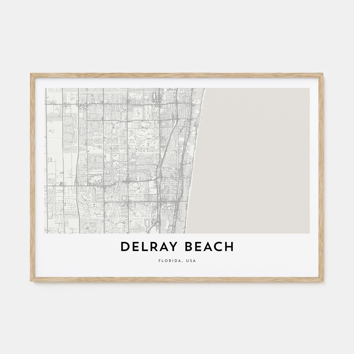 Delray Beach Map Landscape Poster