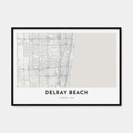 Delray Beach Map Landscape Poster