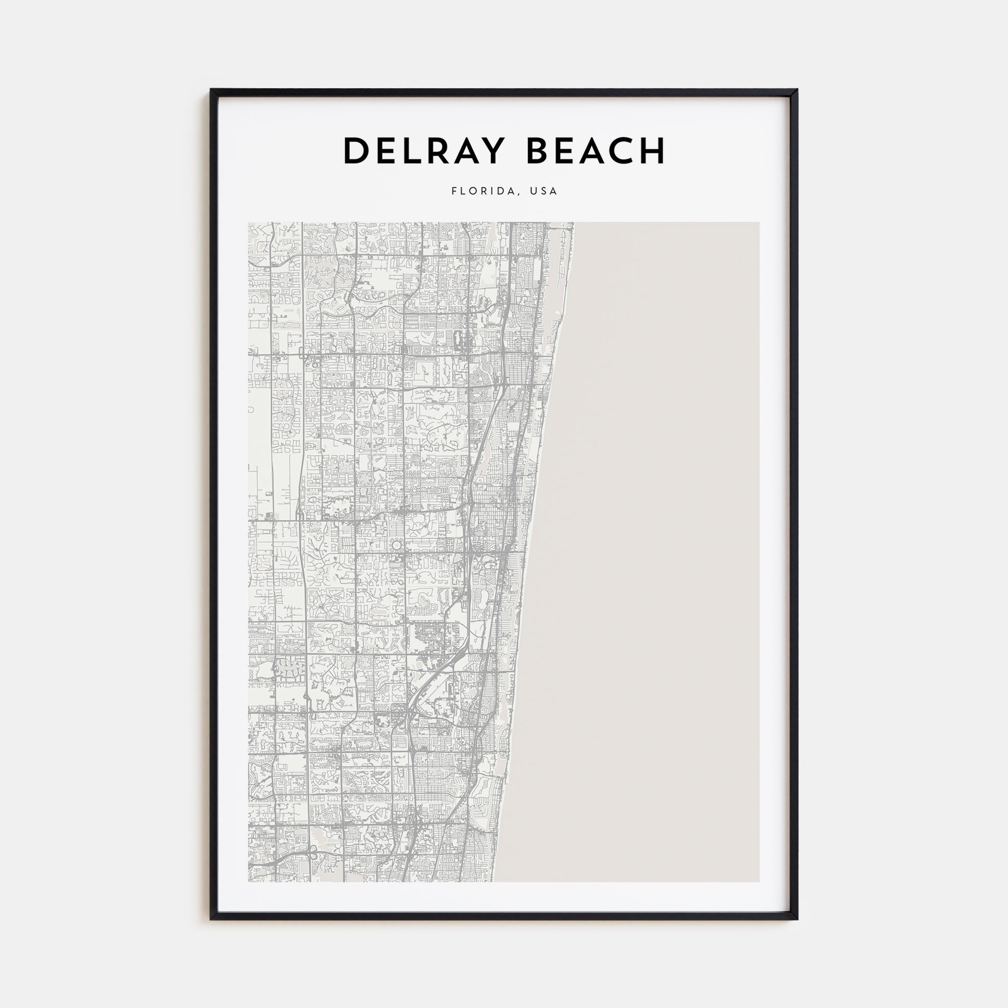 Delray Beach Map Portrait Poster