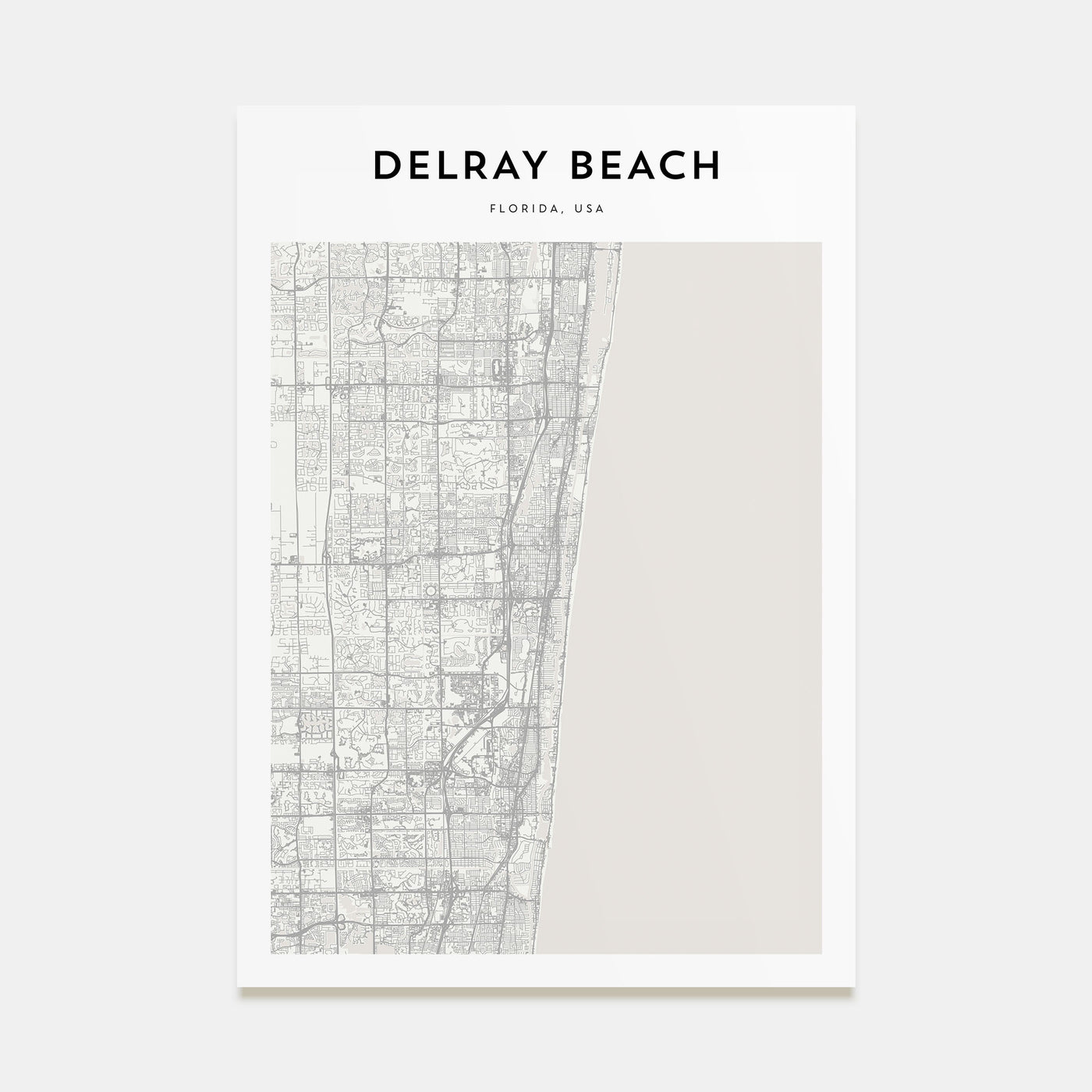 Delray Beach Map Portrait Poster