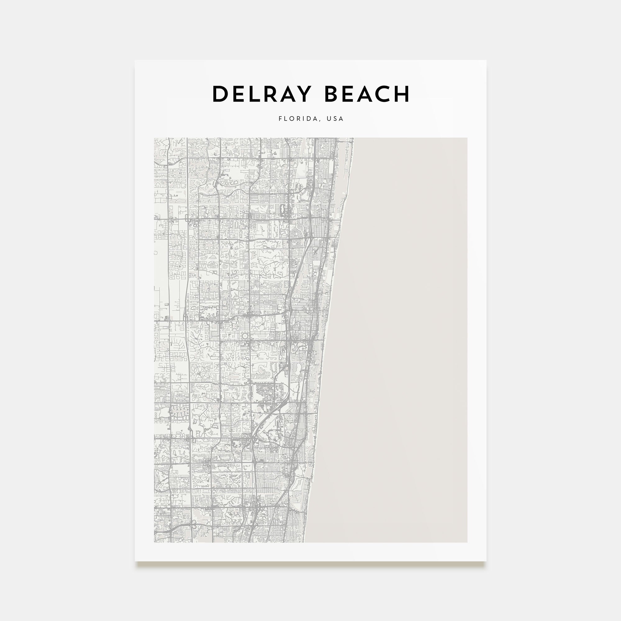 Delray Beach Map Portrait Poster