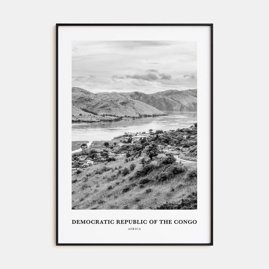 Democratic Republic of the Congo Portrait B&W Poster