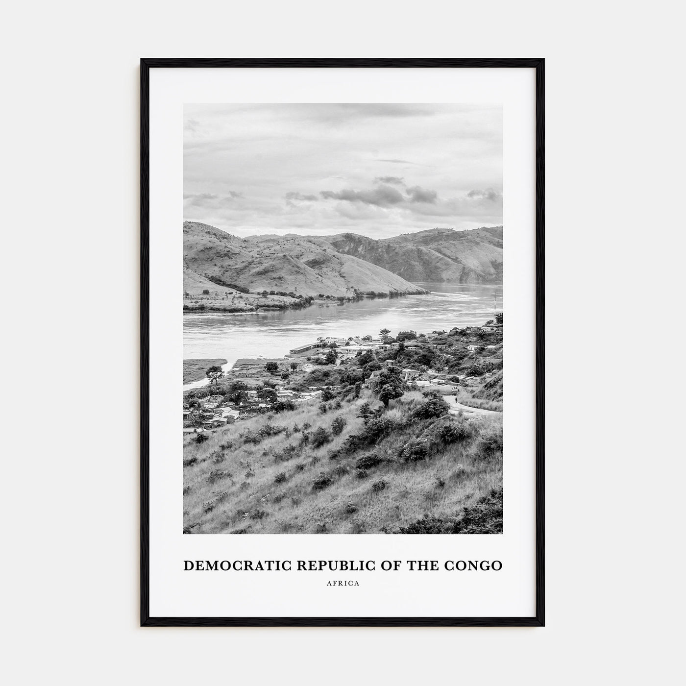 Democratic Republic of the Congo Portrait B&W Poster