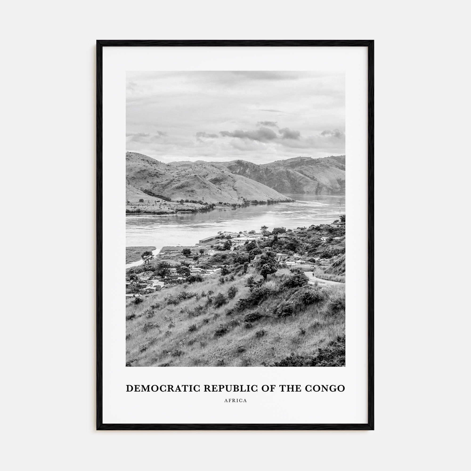 Democratic Republic of the Congo Portrait B&W Poster