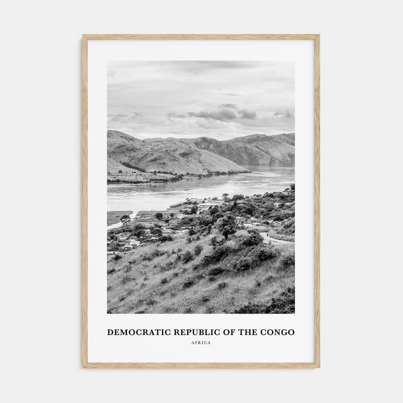 Democratic Republic of the Congo Portrait B&W Poster