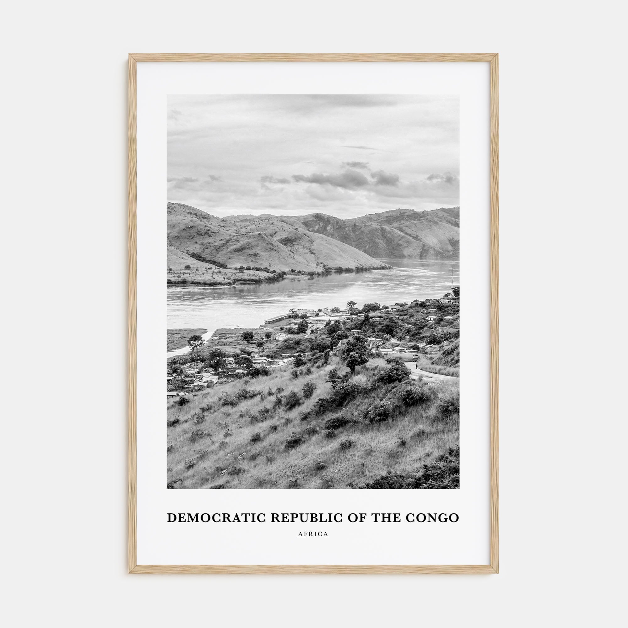 Democratic Republic of the Congo Portrait B&W Poster
