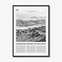 Democratic Republic of the Congo Print Black and White, Congo Wall Art, Congo Poster, Congo Photo, Congo Wall Decor, Africa Poster Print