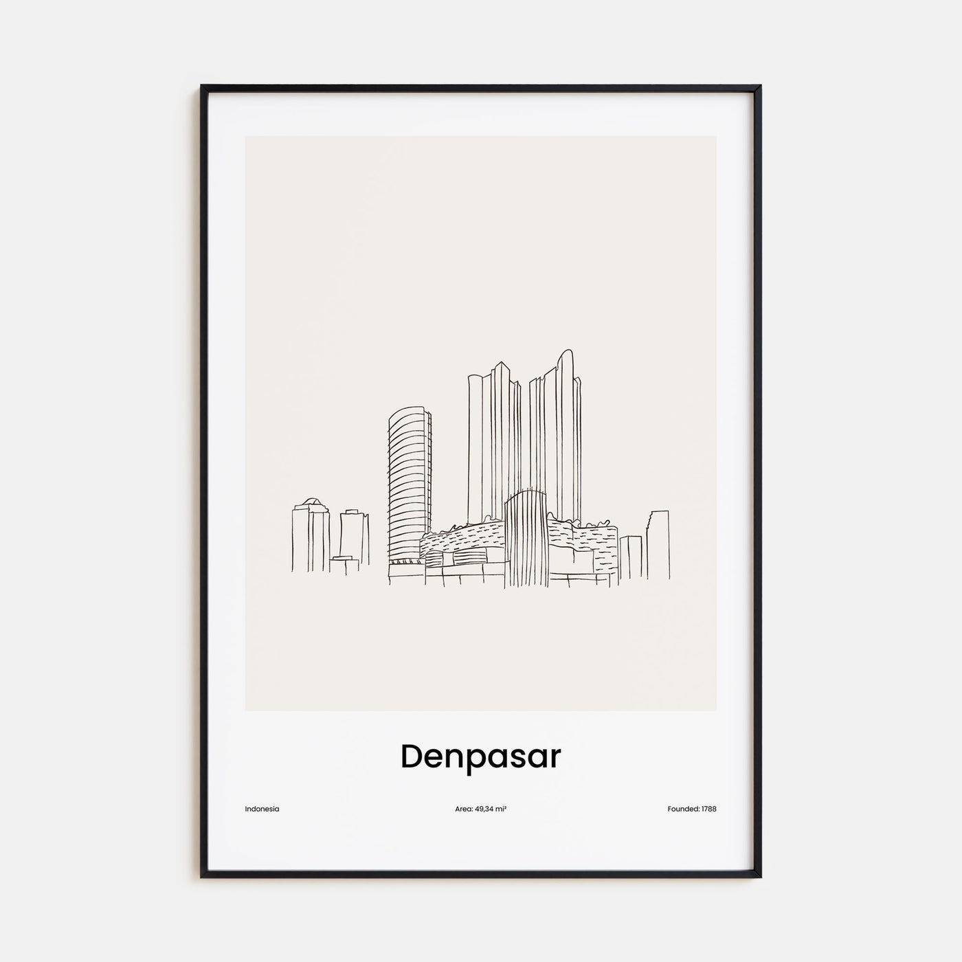 Denpasar Drawn Poster