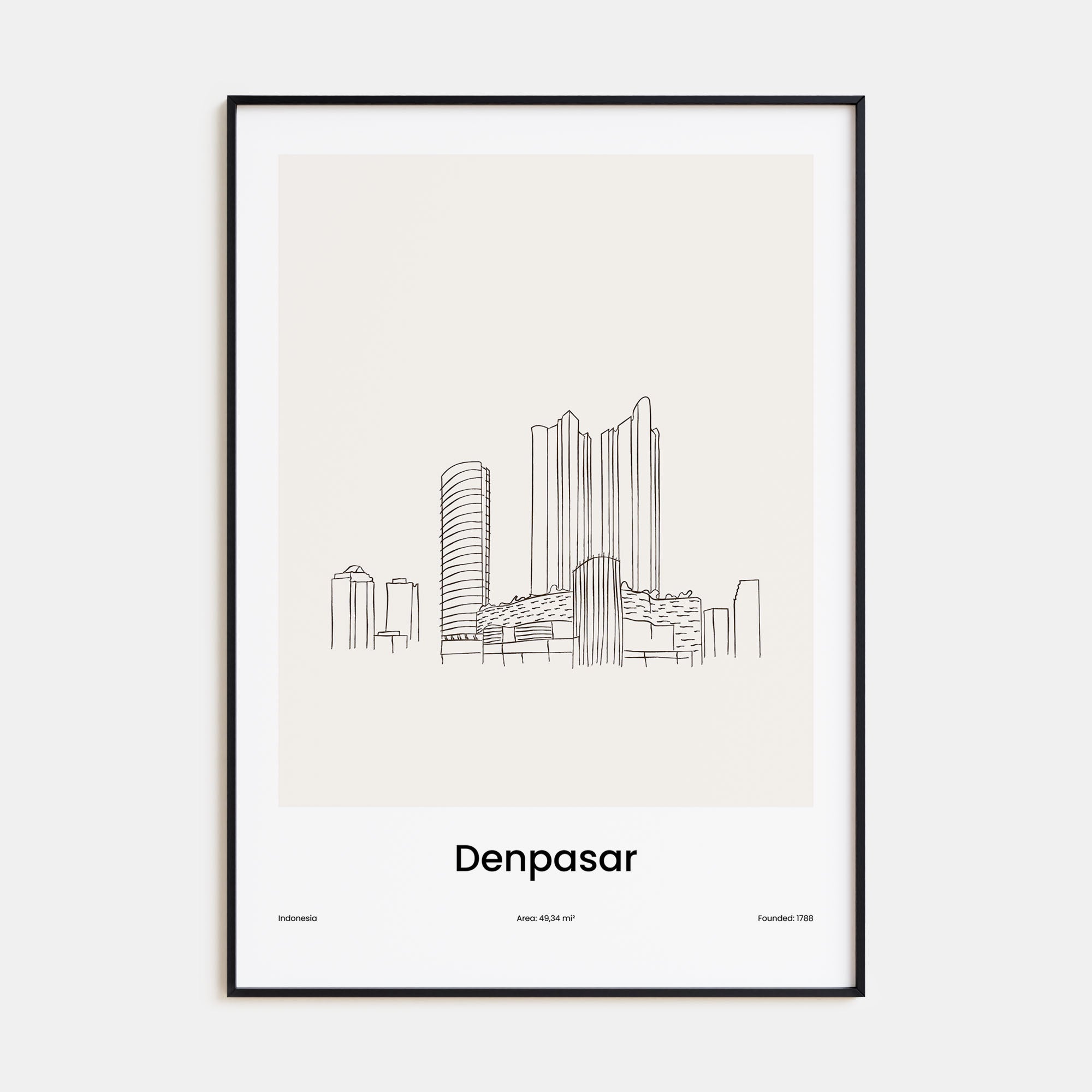 Denpasar Drawn Poster