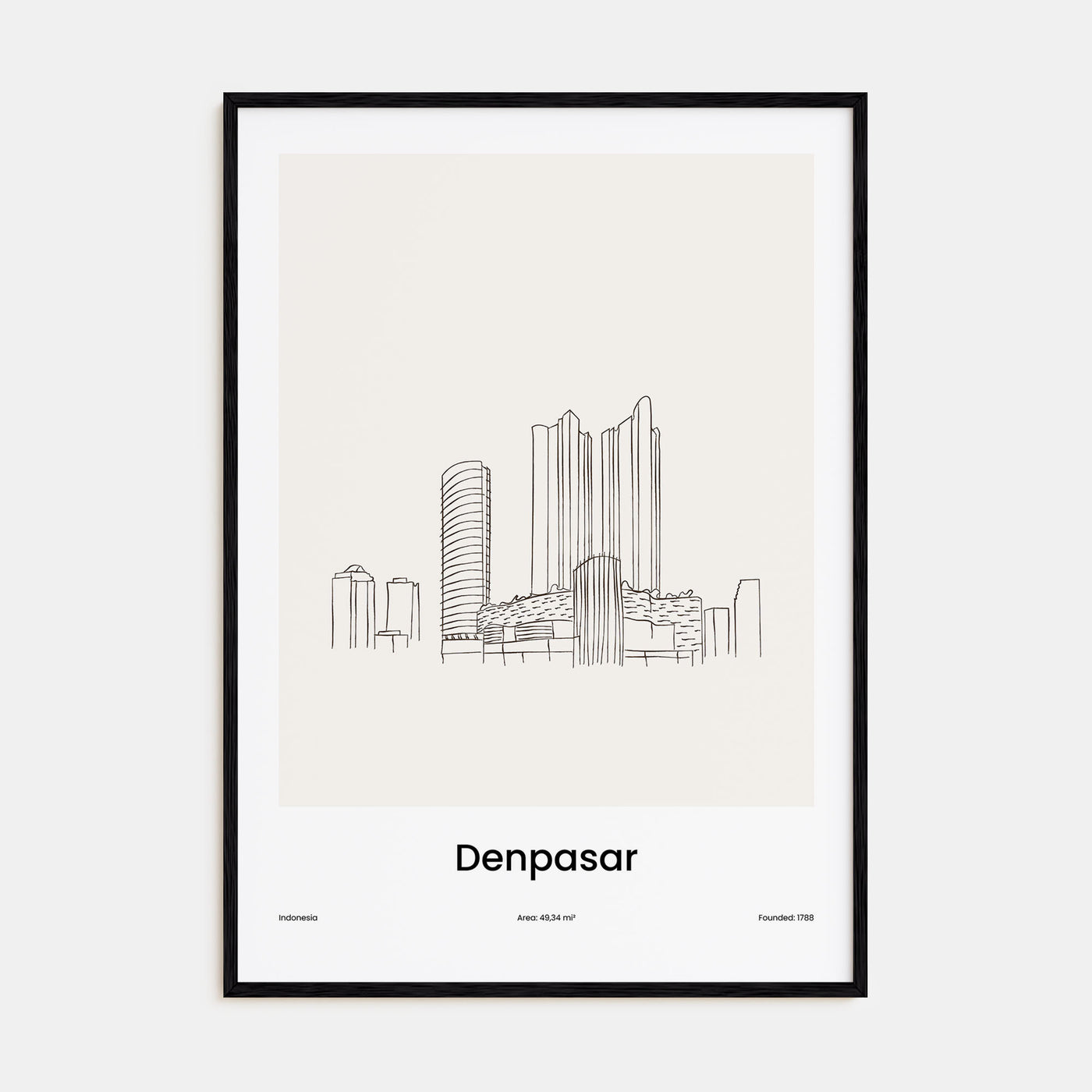 Denpasar Drawn Poster