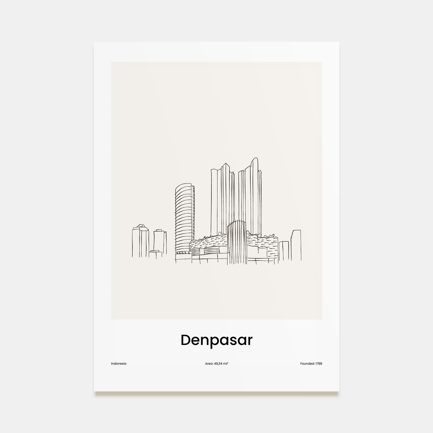 Denpasar Drawn Poster