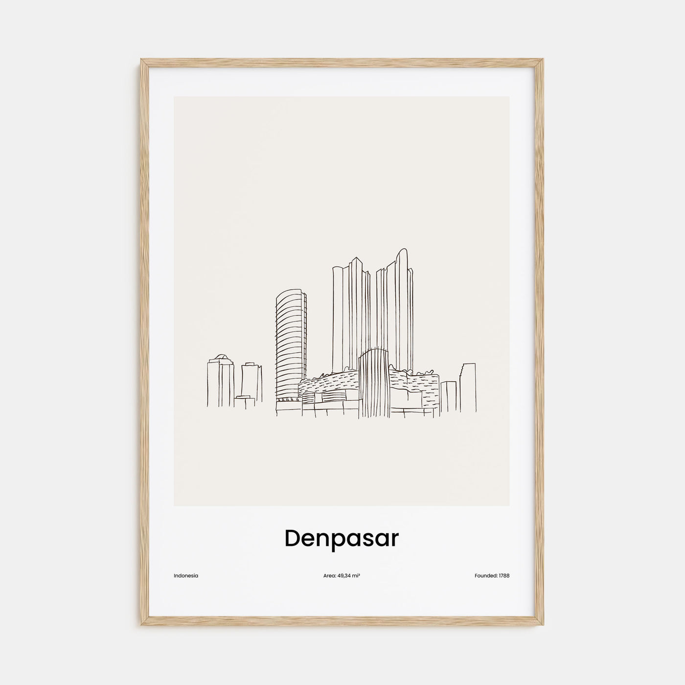 Denpasar Drawn Poster