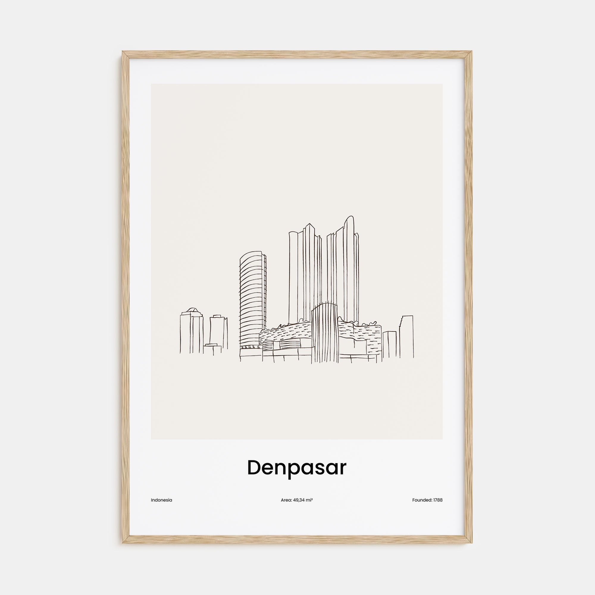 Denpasar Drawn Poster