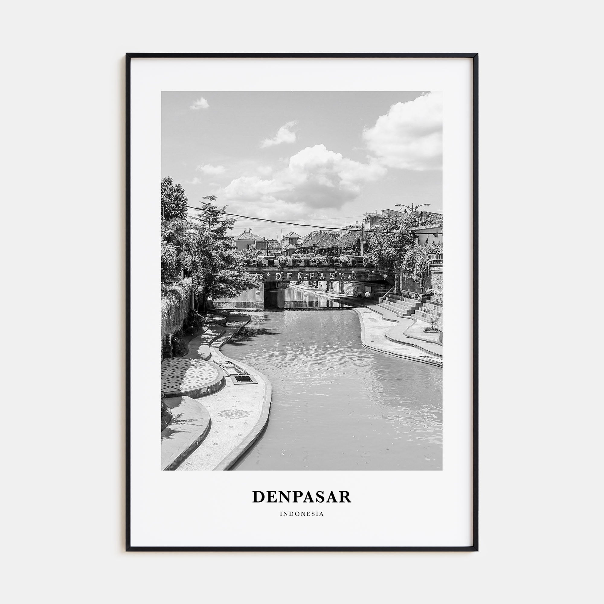 Denpasar Portrait B&W Poster