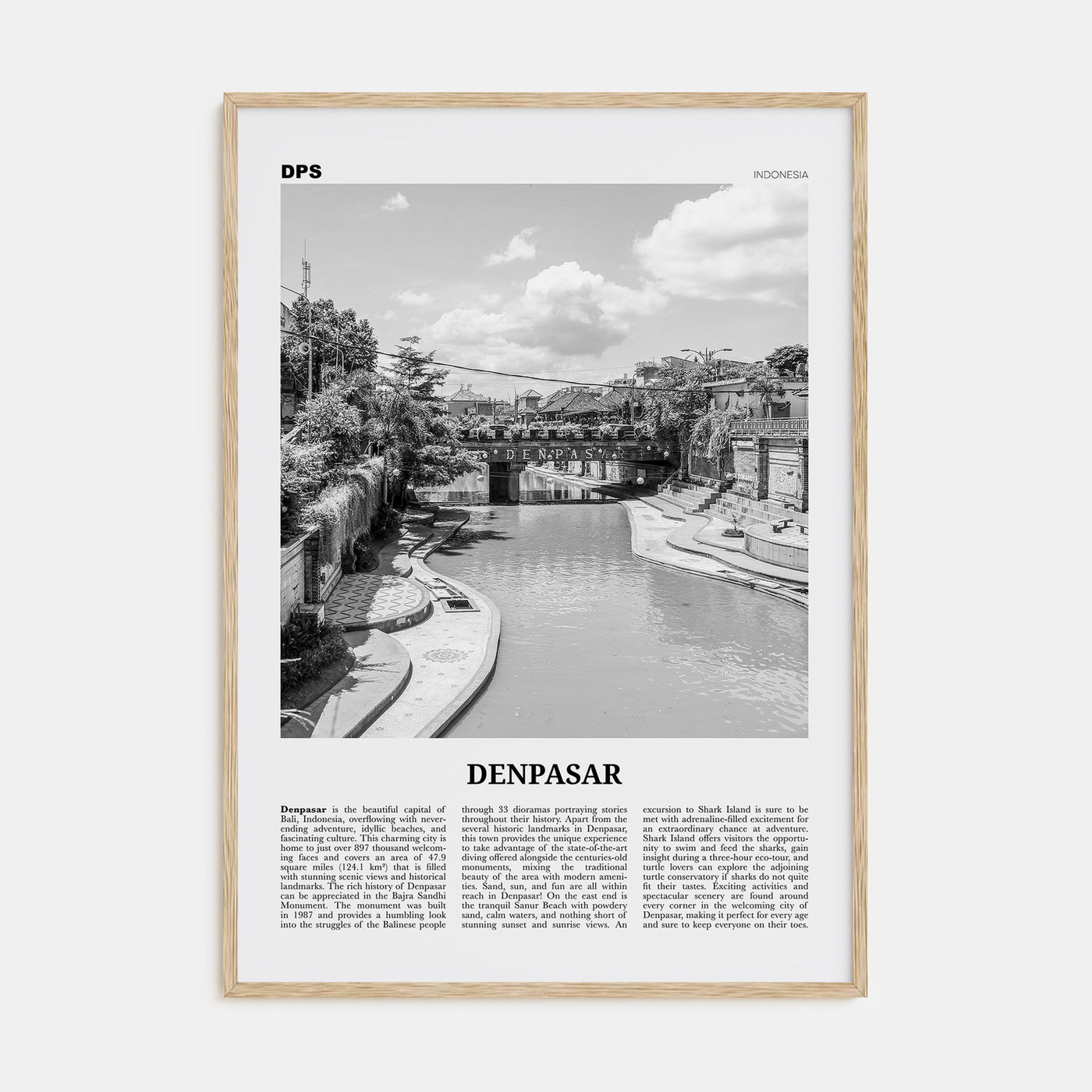 Denpasar Travel B&W Poster