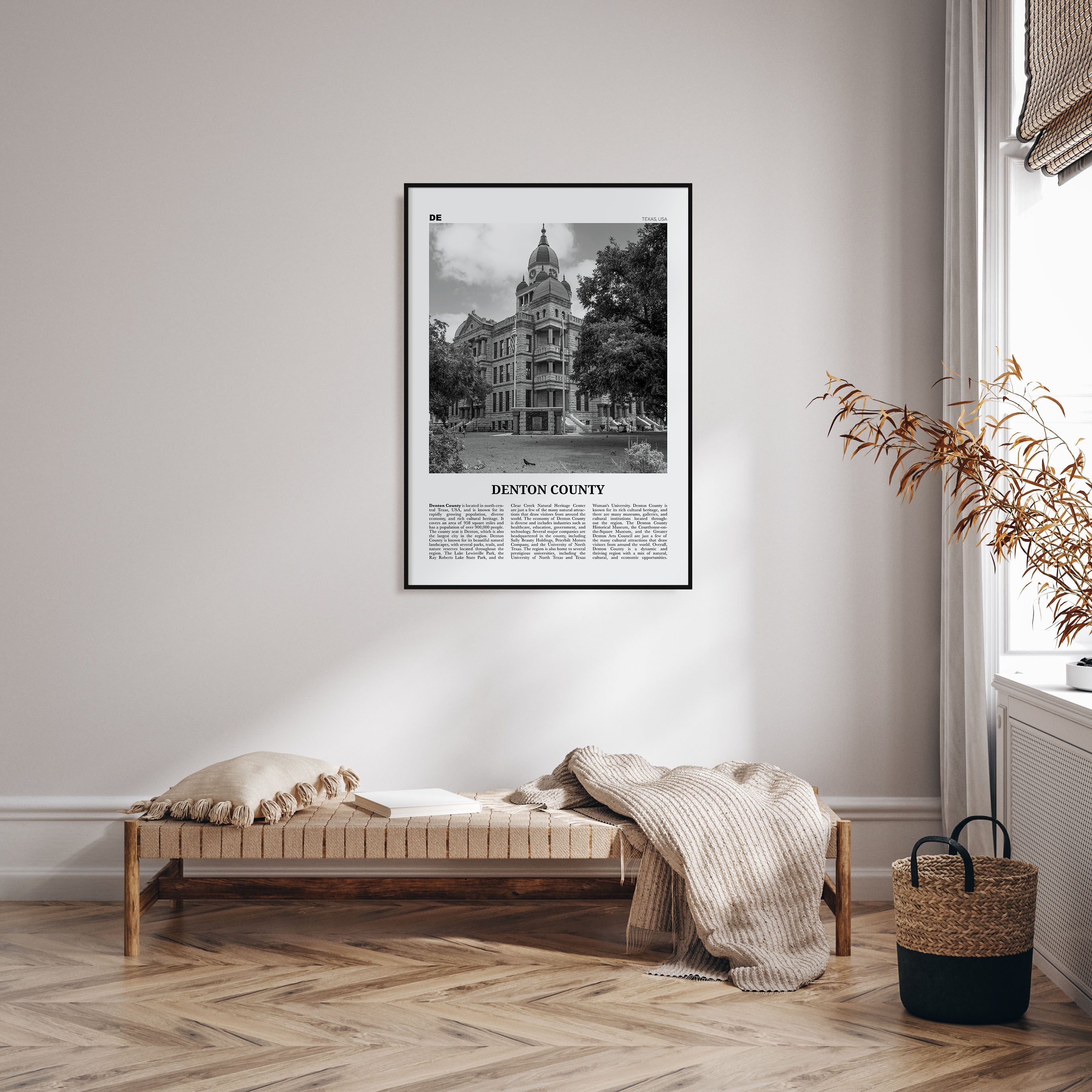 Denton County Travel B&W Poster