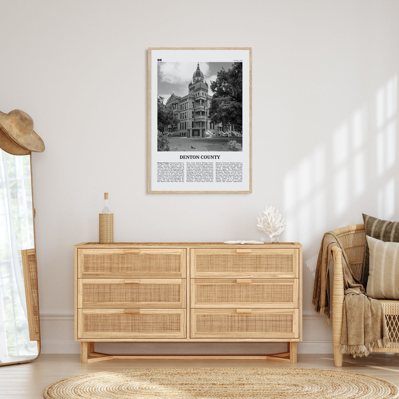 Denton County Travel B&W Poster