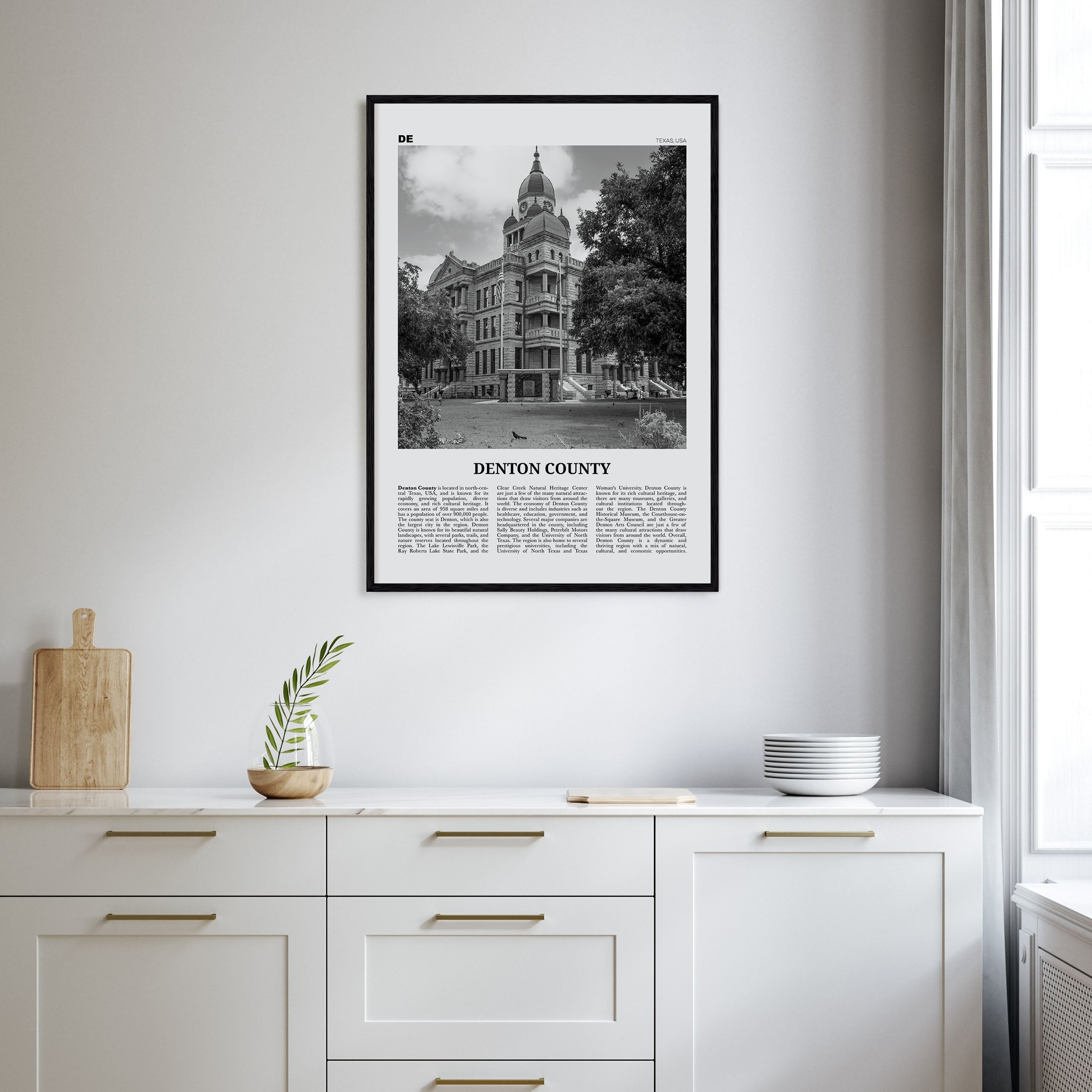Denton County Travel B&W Poster