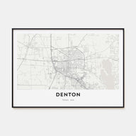 Denton Map Landscape Poster