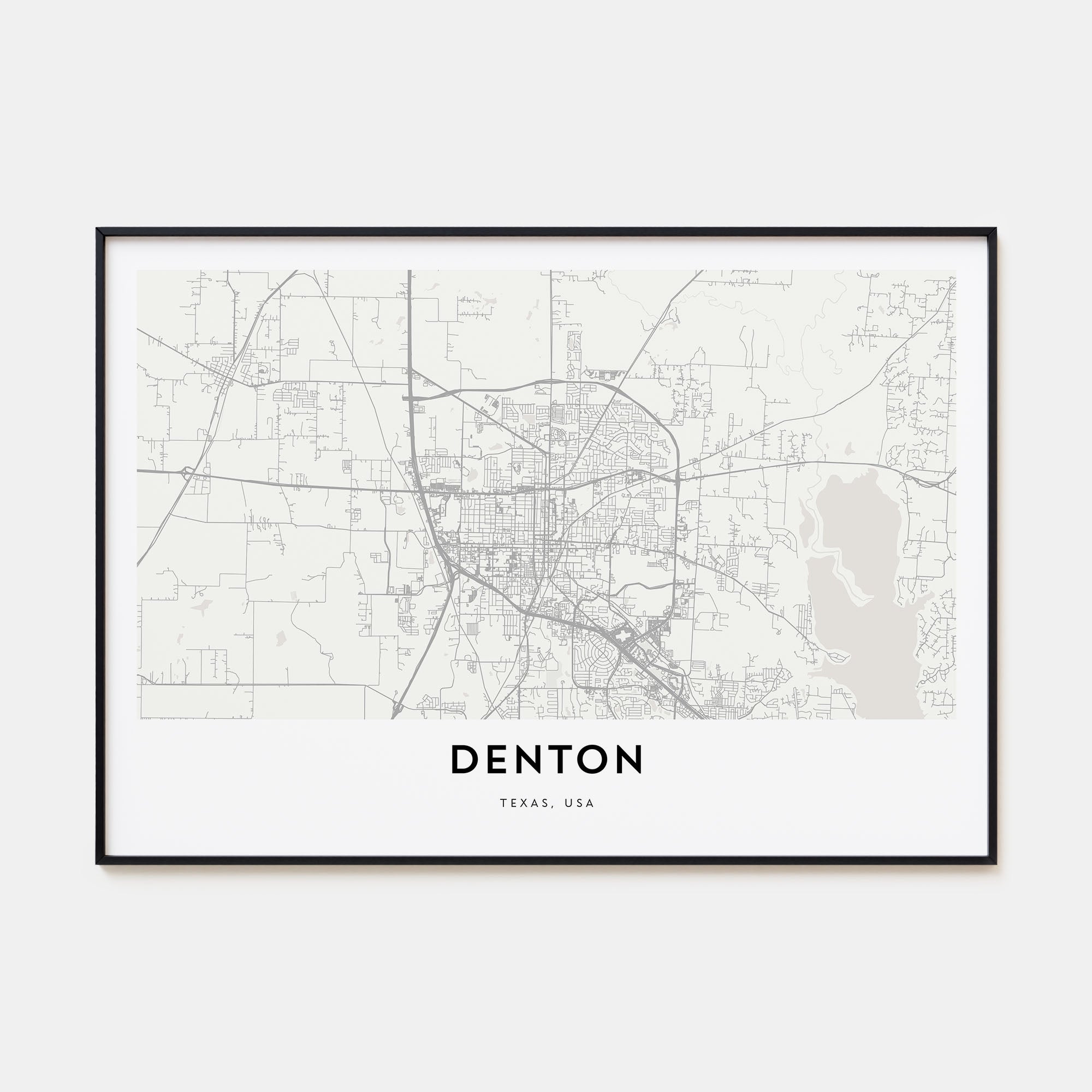 Denton Map Landscape Poster