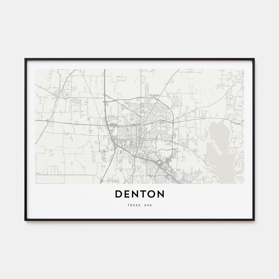Denton Map Landscape Poster