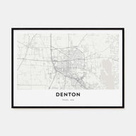 Denton Map Landscape Poster