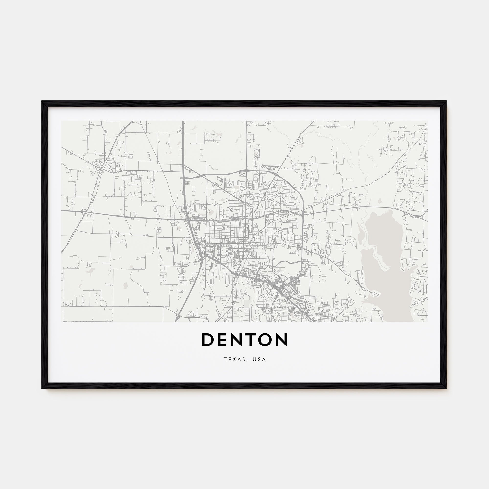 Denton Map Landscape Poster