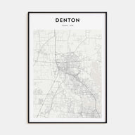 Denton Map Portrait Poster