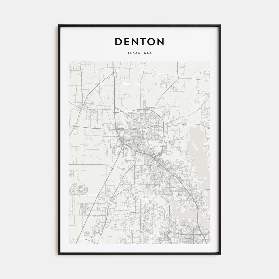 Denton Map Portrait Poster