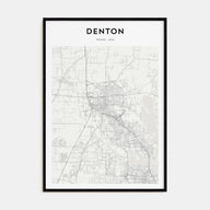Denton Map Portrait Poster