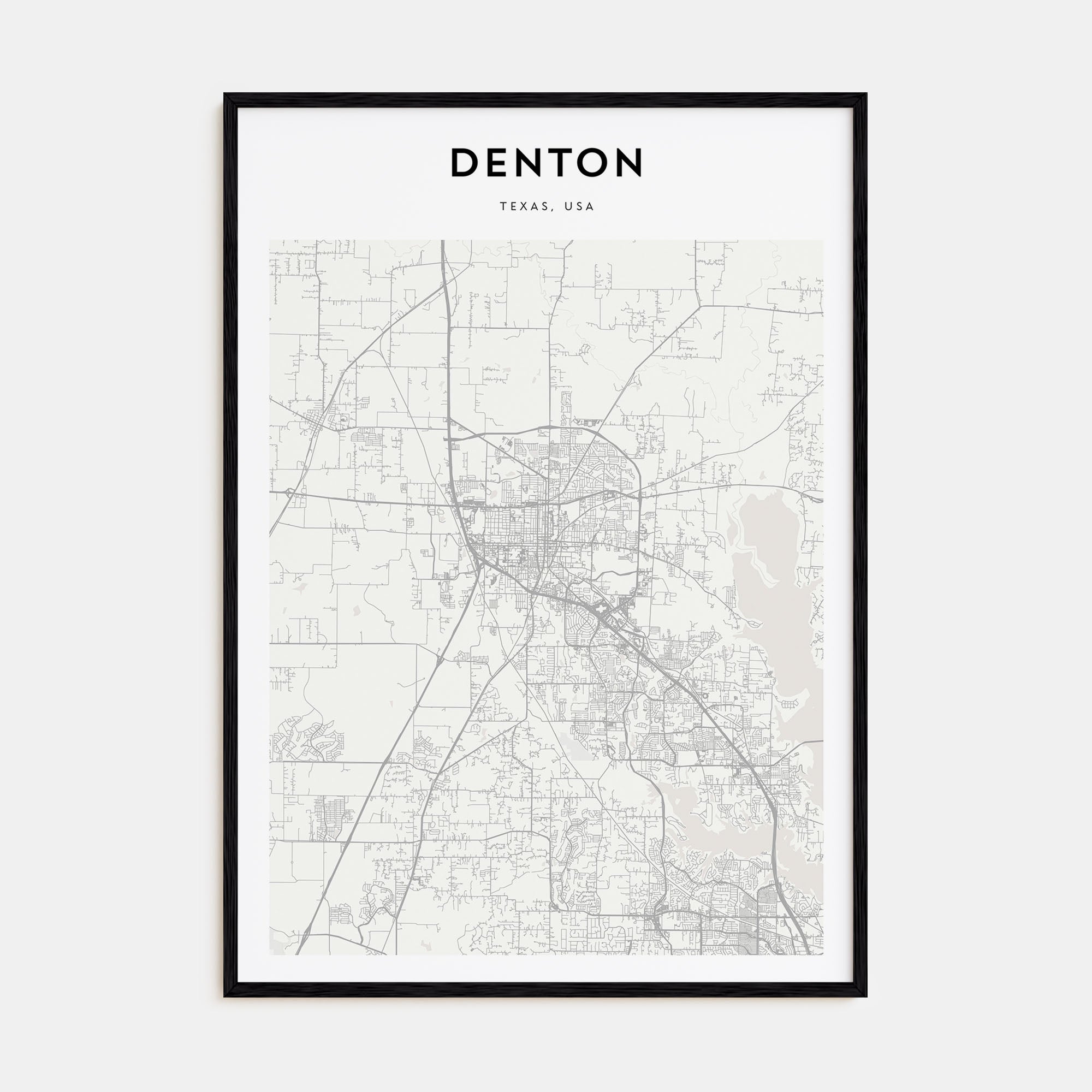 Denton Map Portrait Poster