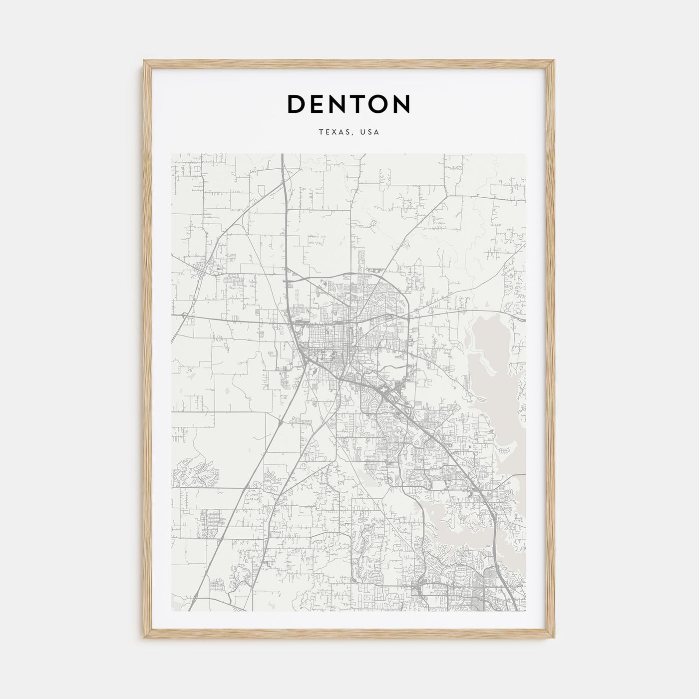 Denton Map Portrait Poster