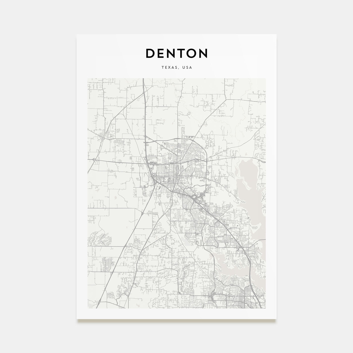 Denton Map Portrait Poster