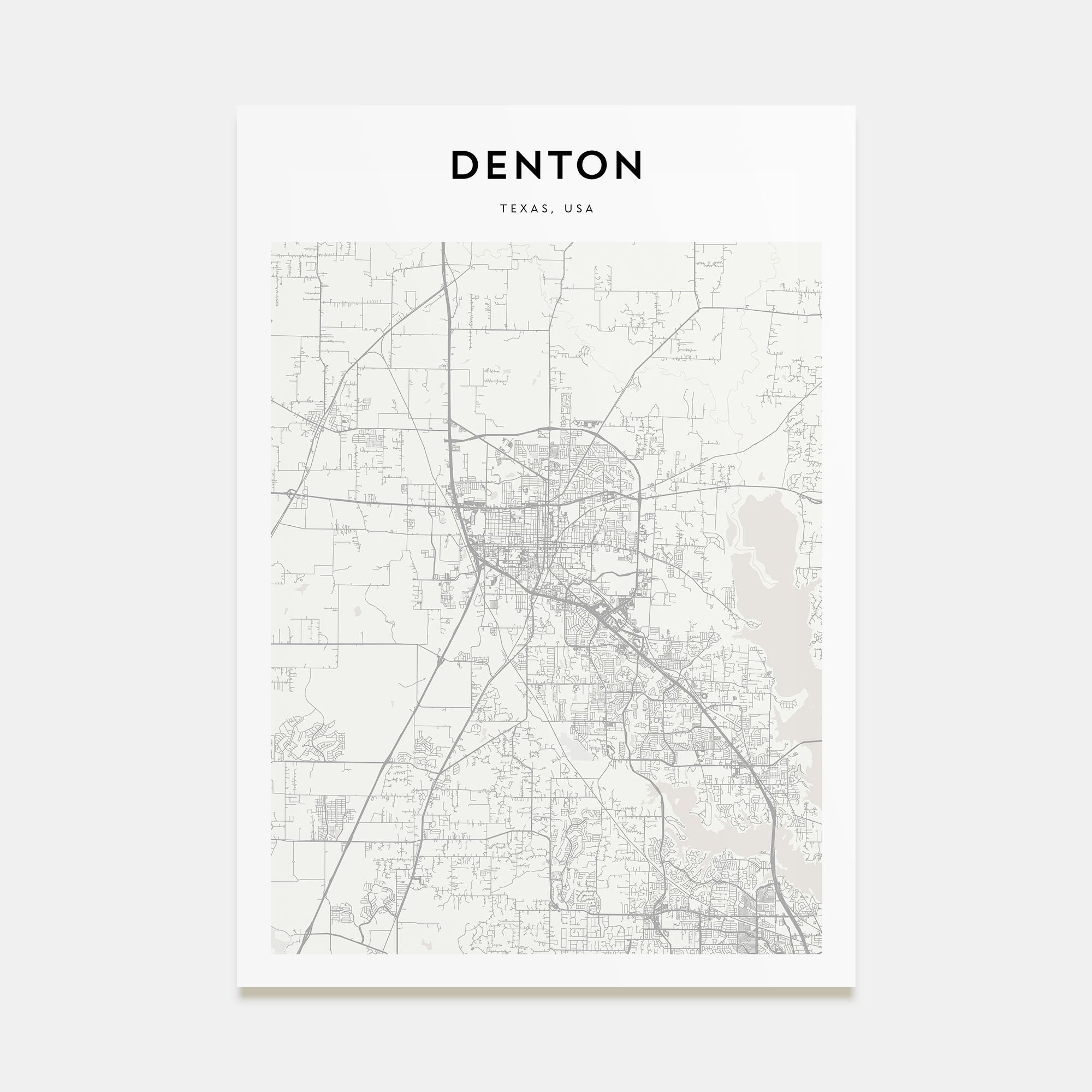 Denton Map Portrait Poster