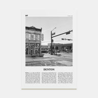 Denton Travel B&W Poster