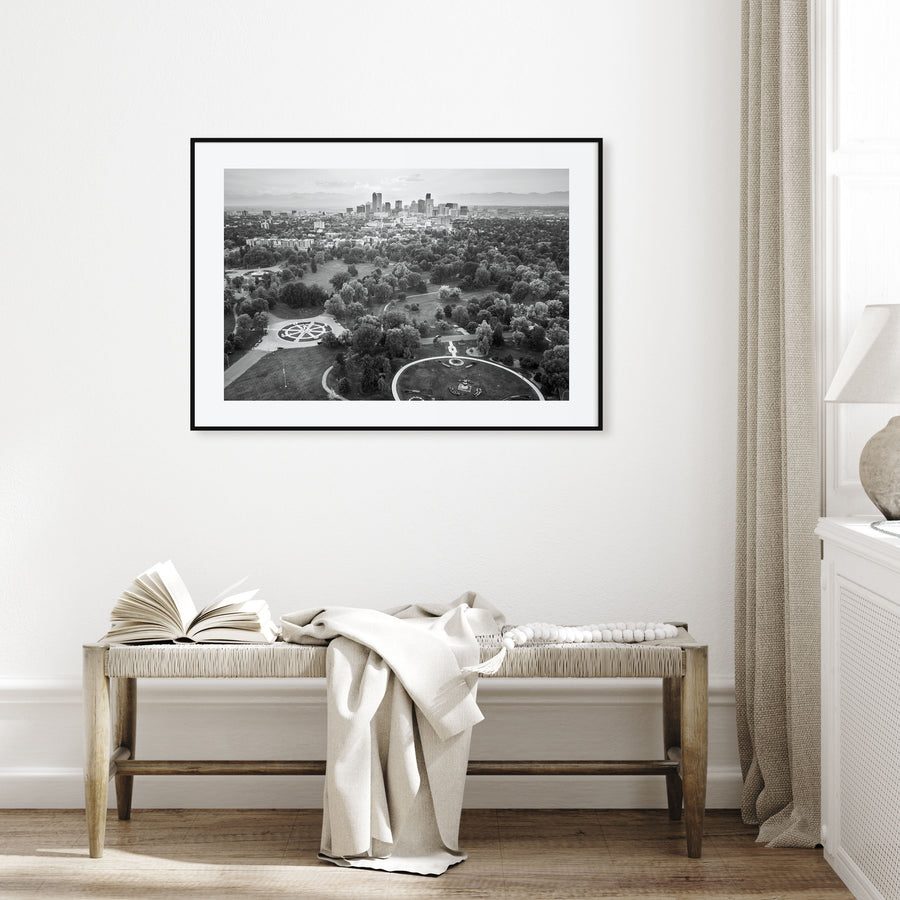 Denver Landscape B&W Poster