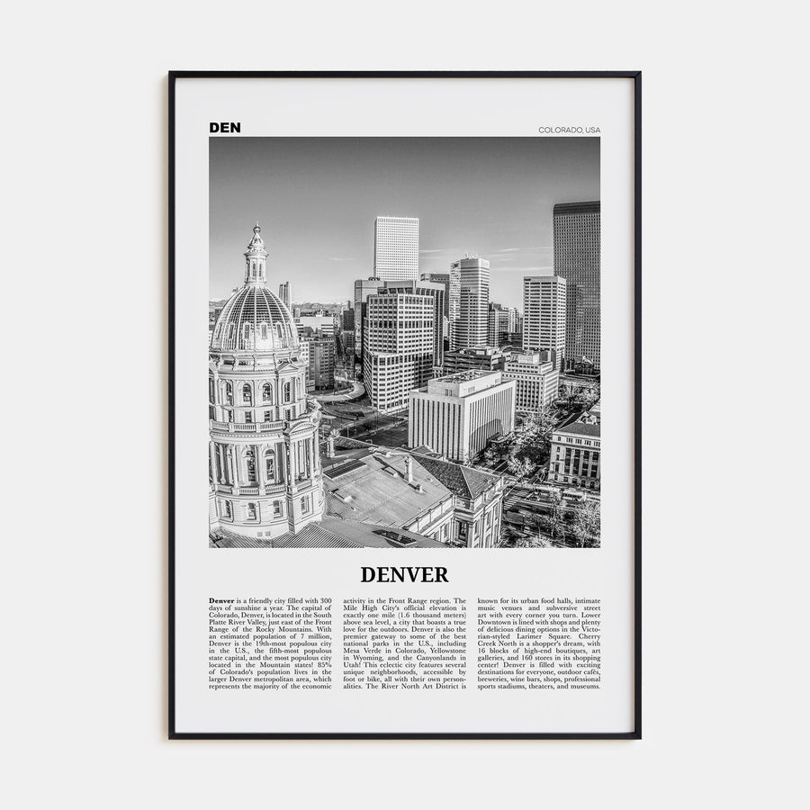 Denver Travel B&W No 2 Poster