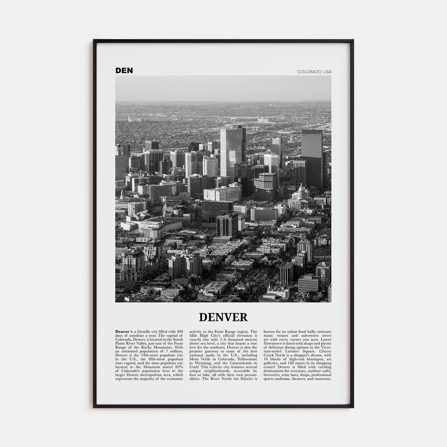 Denver Travel B&W No 3 Poster
