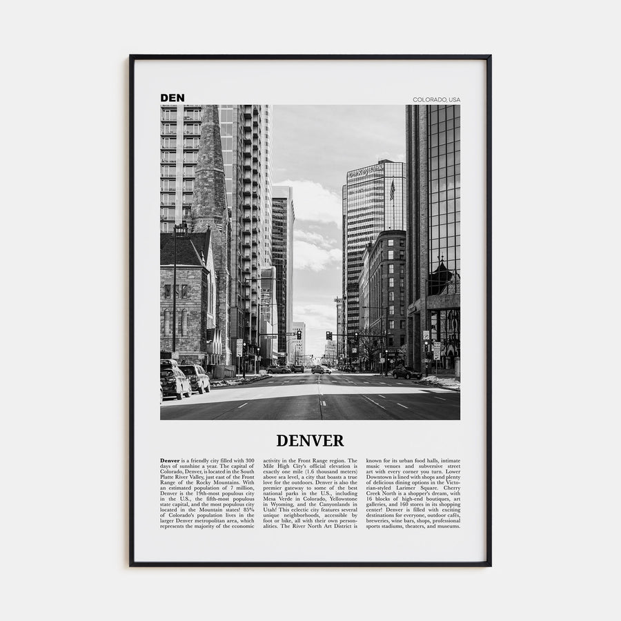 Denver Travel B&W No 4 Poster