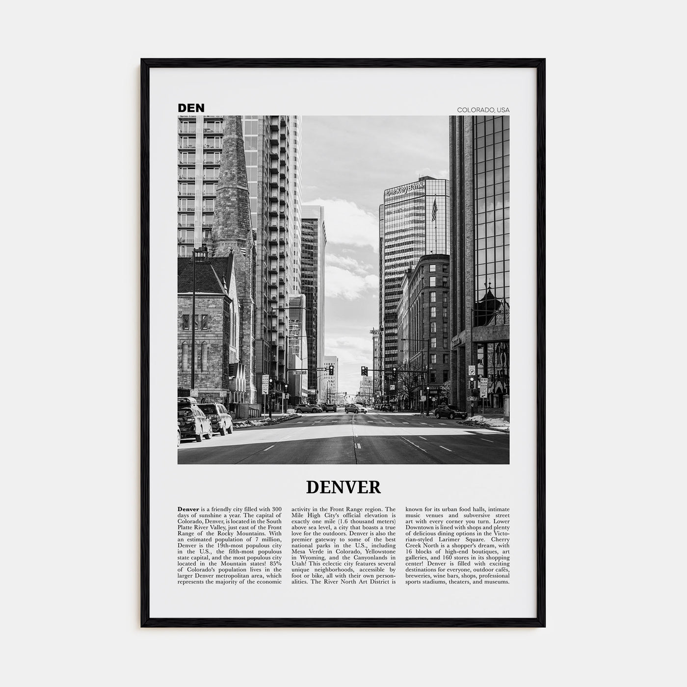Denver Travel B&W No 4 Poster
