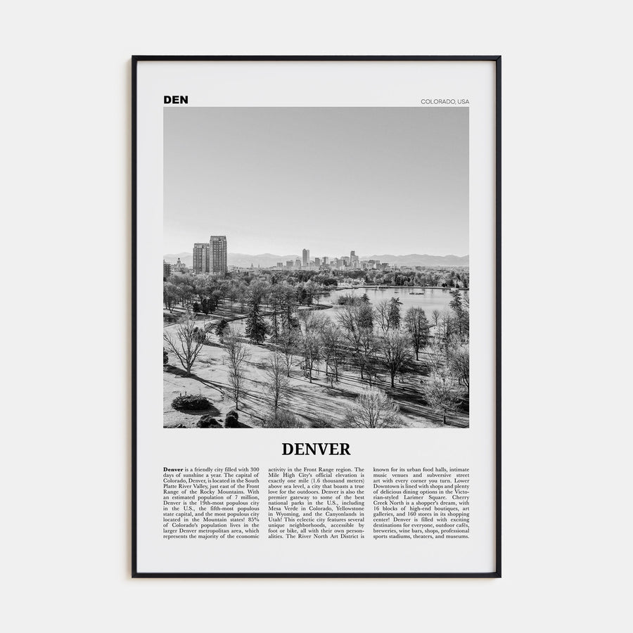 Denver Travel B&W No 5 Poster