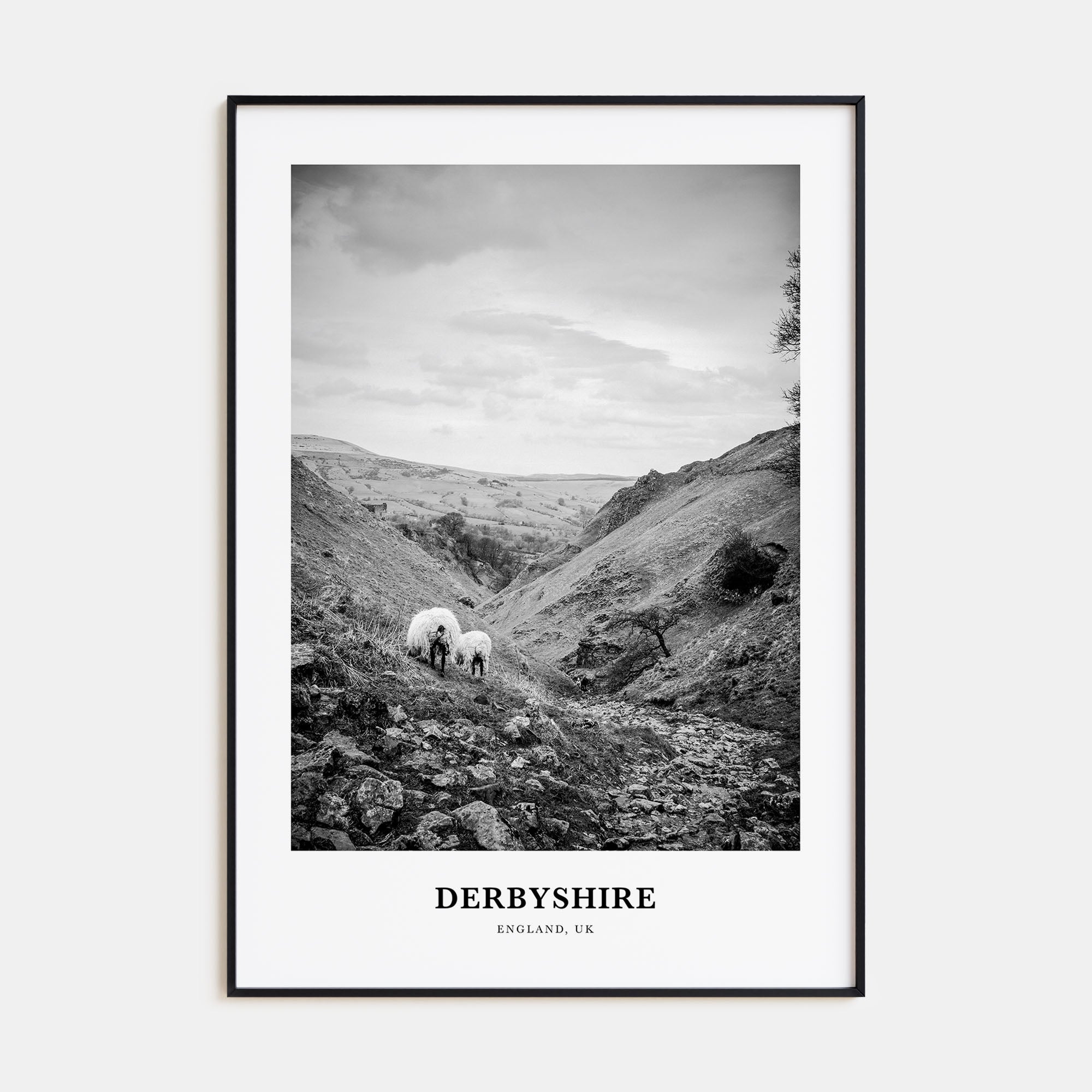 Derbyshire Portrait B&W Poster