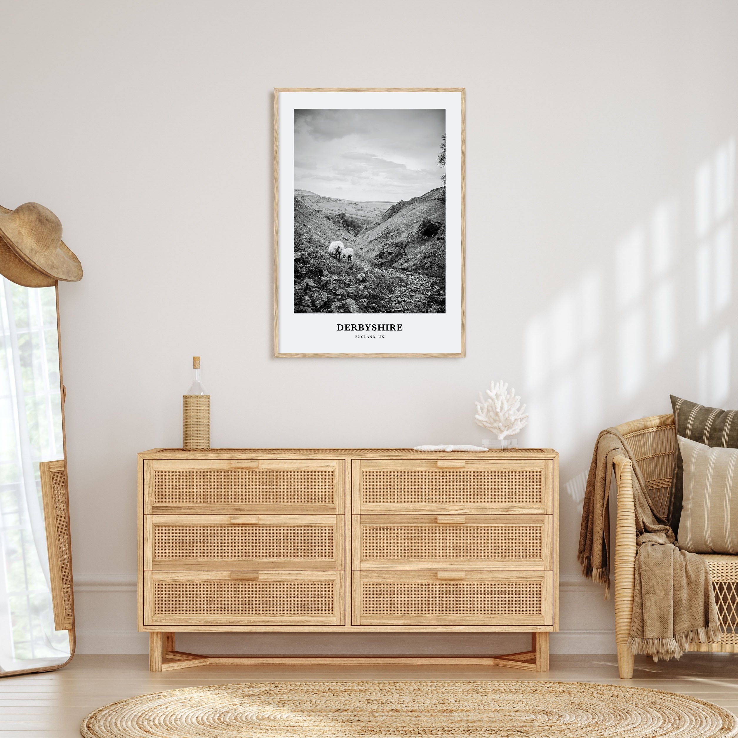 Derbyshire Portrait B&W Poster