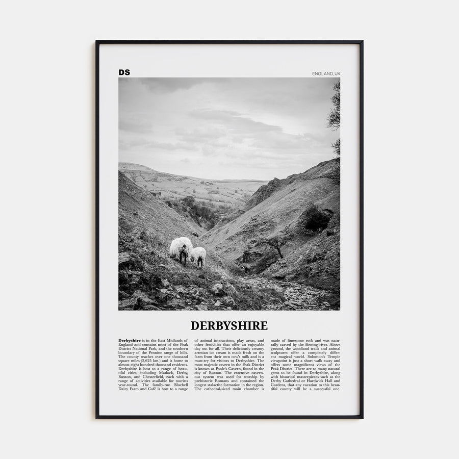 Derbyshire Travel B&W Poster
