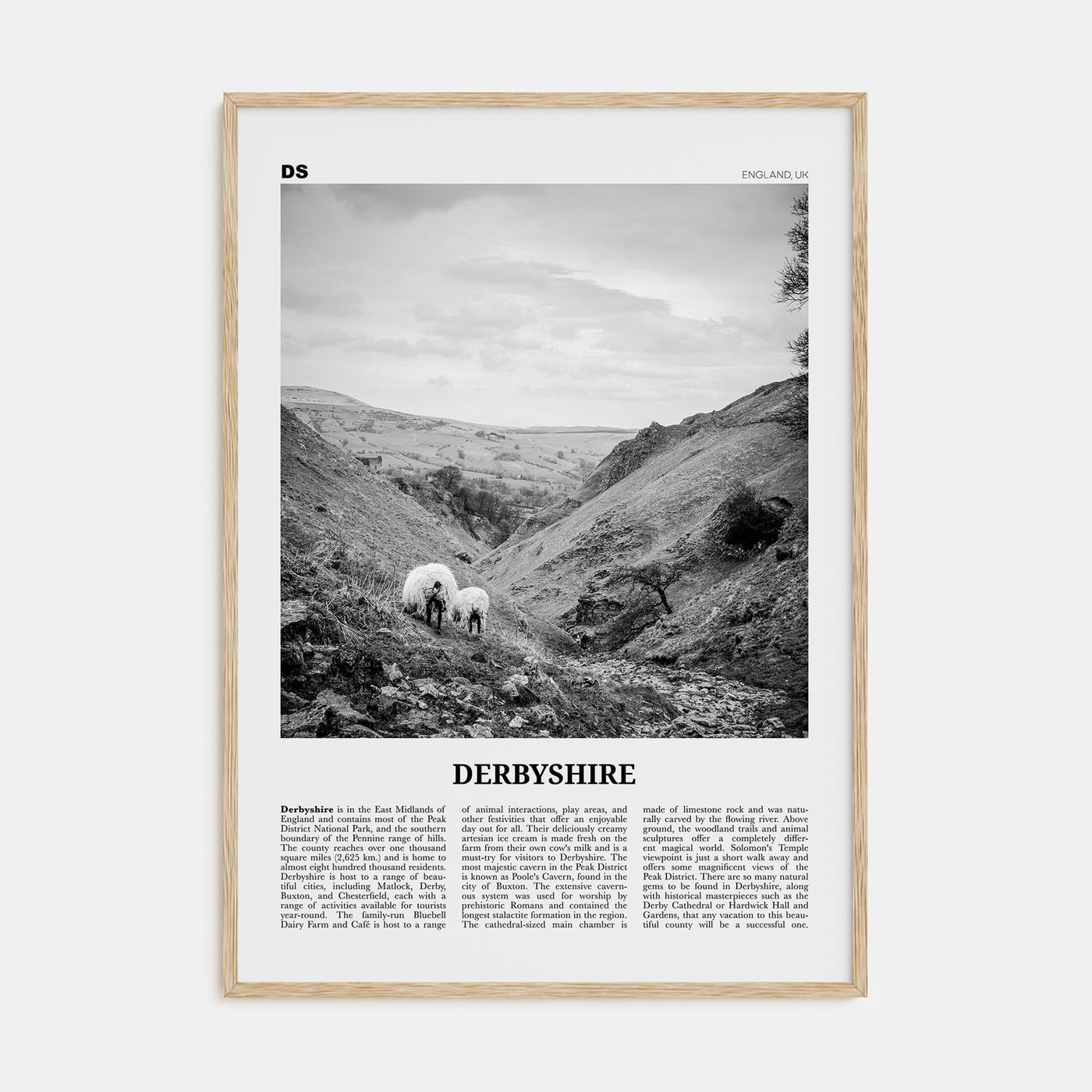 Derbyshire Travel B&W Poster