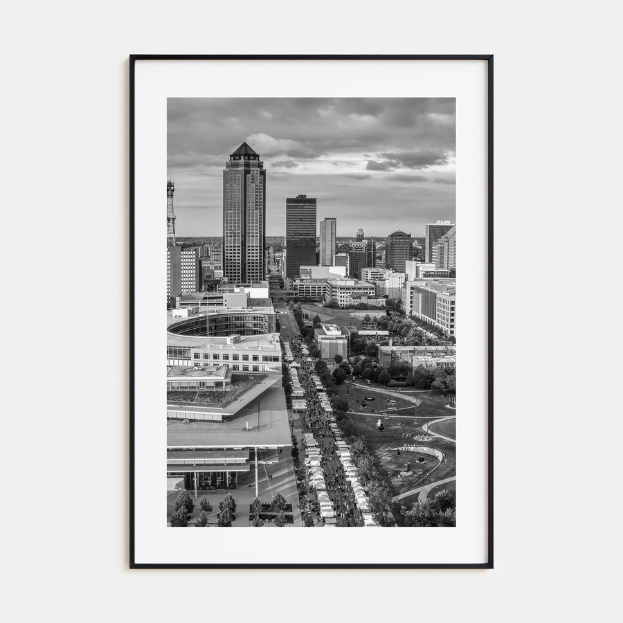 Des Moines Photo B&W Poster