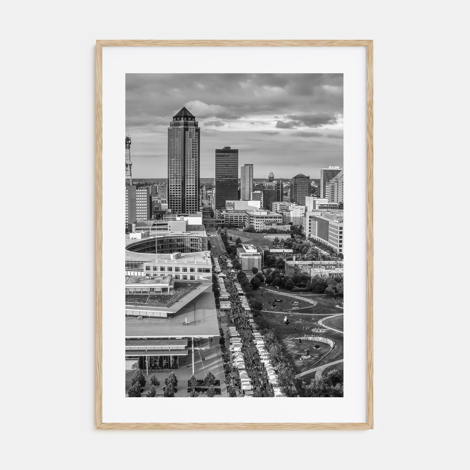 Des Moines Photo B&W Poster
