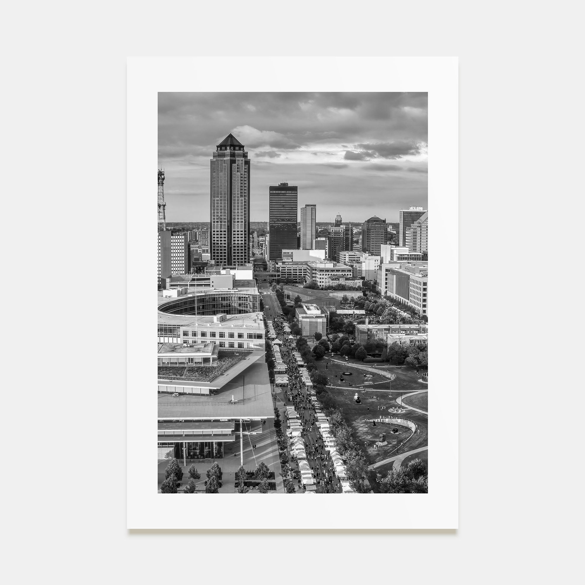 Des Moines Photo B&W Poster